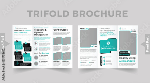 Media trifold brochure design template