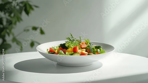 Wallpaper Mural Fresh Vegetable Salad in White Bowl on Table Torontodigital.ca