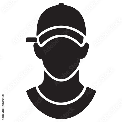 Person with Cap Silhouette Vector Illustration Anonymous Profile View