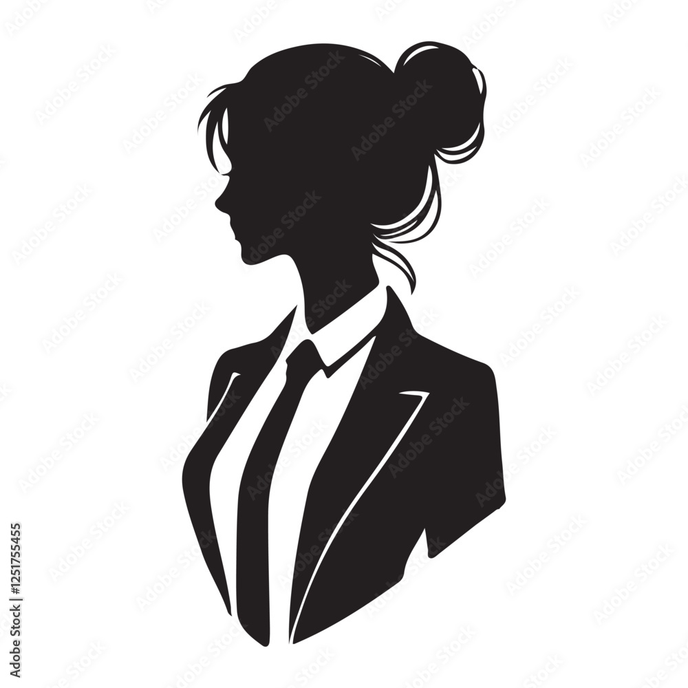 Professional Businesswoman Silhouette Vector Illustration Corporate Graphic