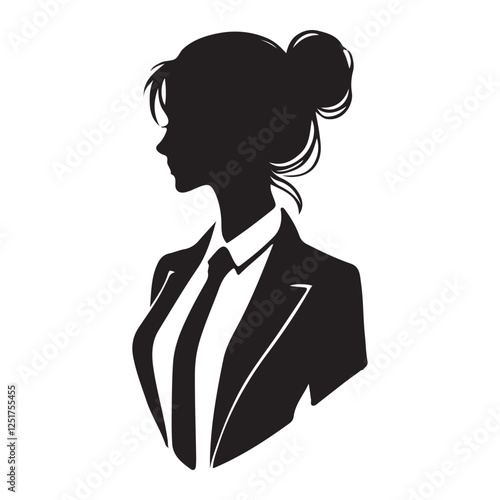 Professional Businesswoman Silhouette Vector Illustration Corporate Graphic