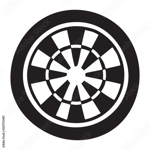 Dartboard Silhouette Icon Vector Graphic for Games and Entertainment