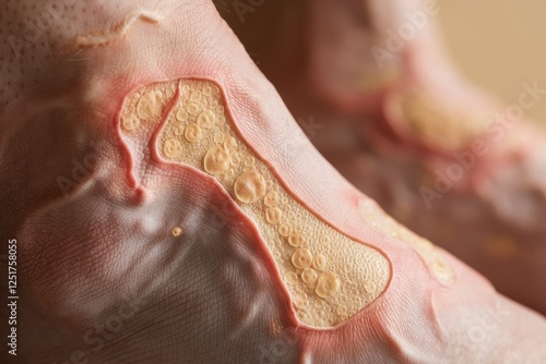 Close-up of human foot with skin disease photo