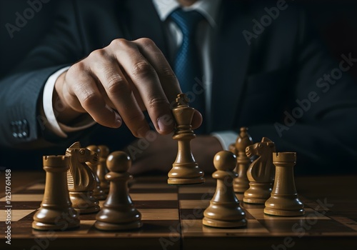 Wallpaper Mural Corporate Strategy Concept with Businessman Playing Chess in Elegant Environment
 Torontodigital.ca