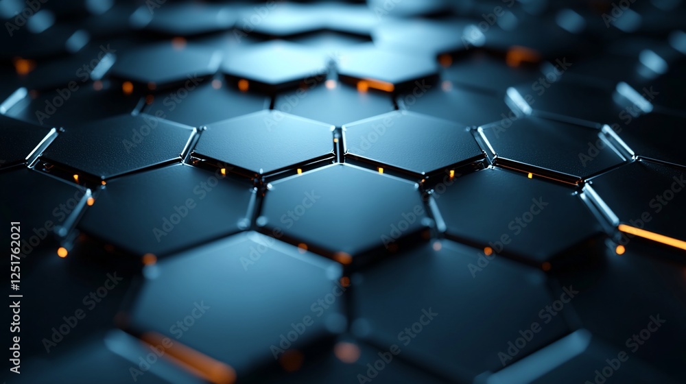 Obraz premium Abstract hexagonal surface, modern technology, futuristic design, background image
