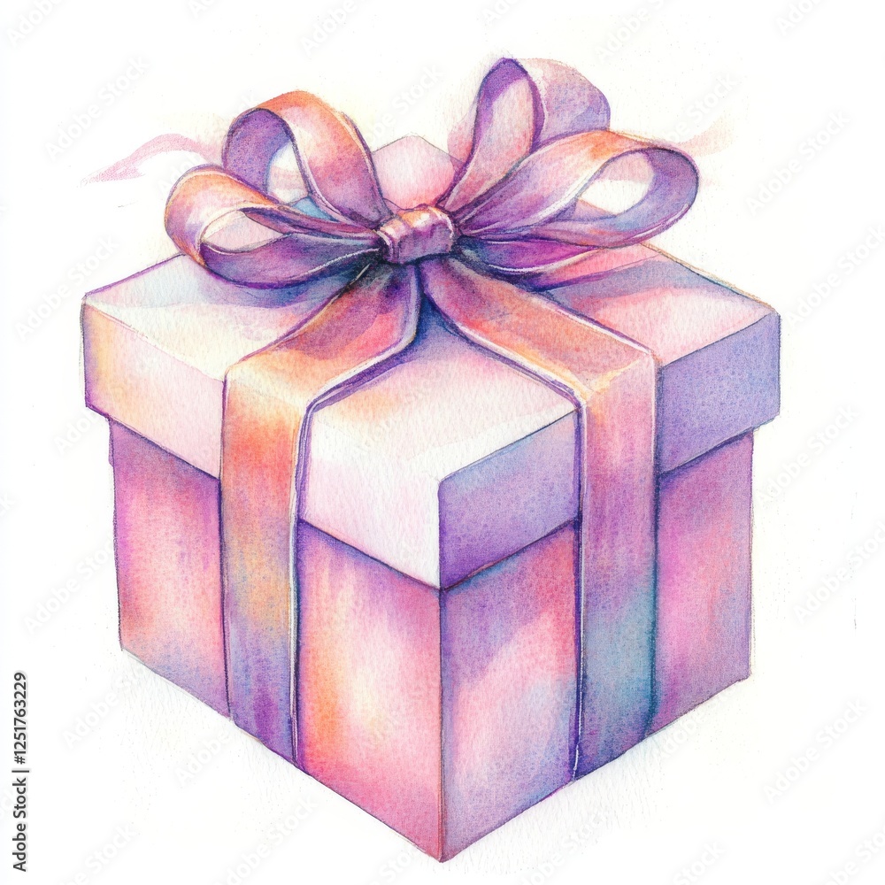 Obraz premium beautifully wrapped gift box with colorful ribbon, perfect for celebrations