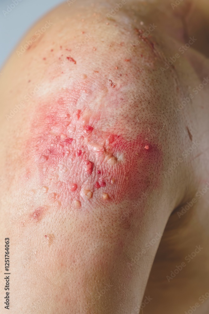 Fototapeta premium Severe Skin Injury: A Close-Up View of a Wound