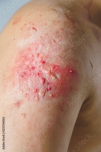 Severe Skin Injury: A Close-Up View of a Wound photo