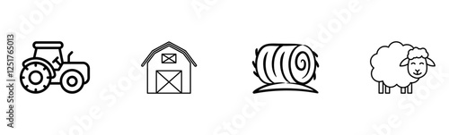 Farm Life Icon Set.