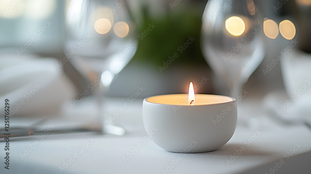A single candle flame glows softly on a table A single candle flame glows softly on a table