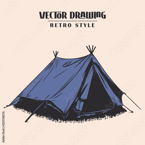 Retro Camping tent Vector Stock Illustration