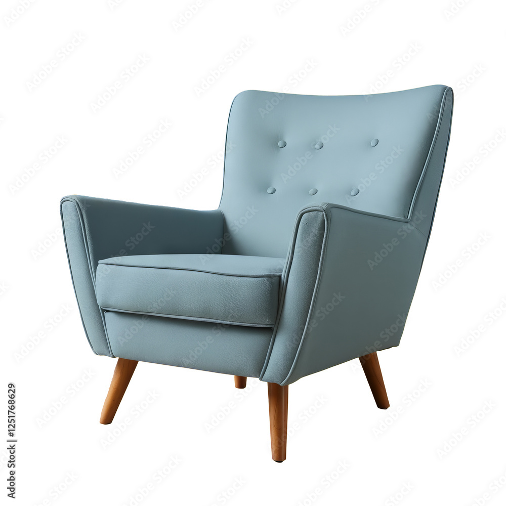 Stylish Blue Chair with Buttoned Backrest Stylish Blue Chair with Buttoned Backrest