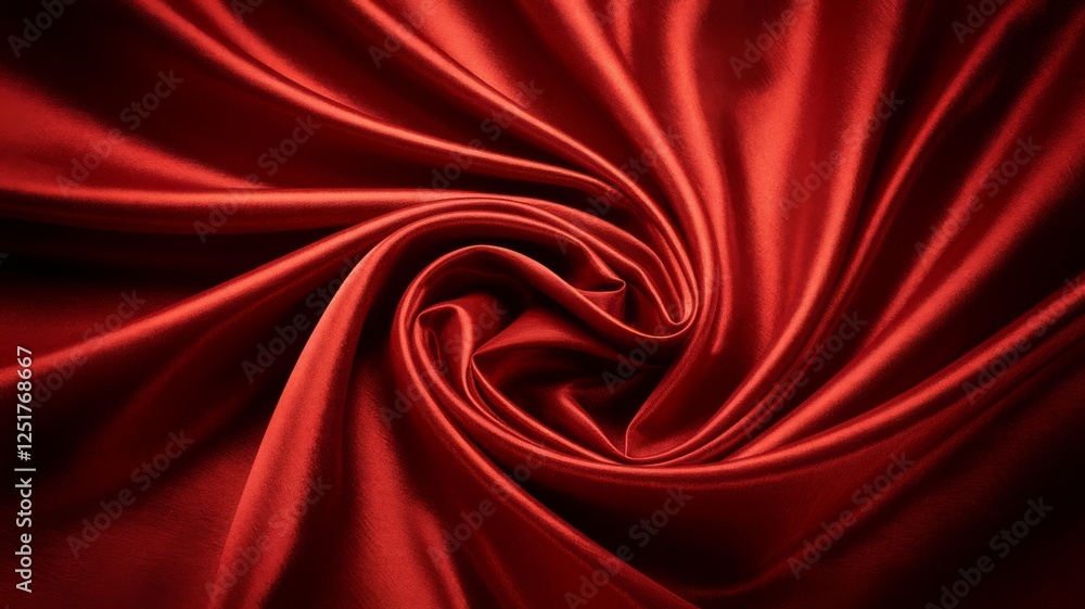 Obraz premium Close-Up of Red Silk Fabric with Folds