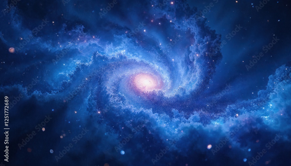 Obraz premium A Majestic Spiral Galaxy Unveiling Cosmic Beauty and Celestial Wonder