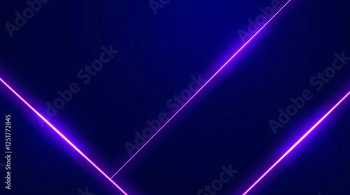 Abstract Neon Background with Purple and Blue Glowing Geometric Lines