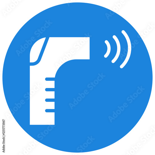 Infrared Thermometer Glyph Blue Circle Icon