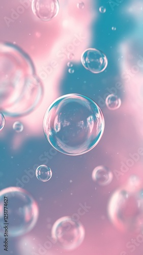 Wallpaper Mural Colorful bubbles floating against a soft pastel background, creating a whimsical atmosphere. Torontodigital.ca