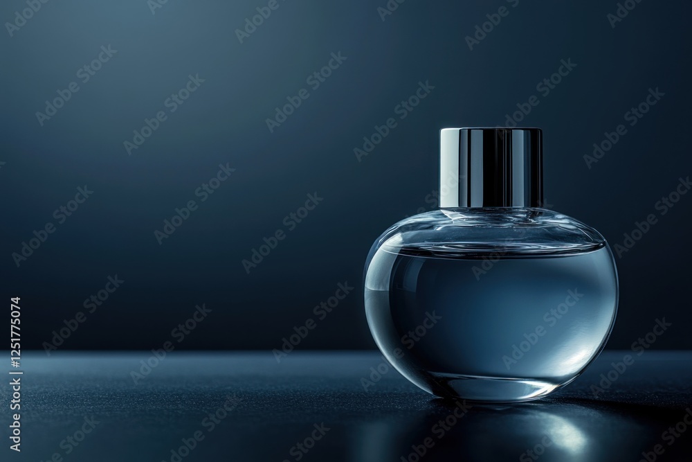 The elegant fragrance bottle rests on a smooth surface, reflecting light in a minimalist studio setting, creating a serene atmosphere The elegant fragrance bottle rests on a smooth surface, reflecting light in a minimalist studio setting, creating a serene atmosphere