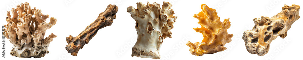Set, Group of Ginger root Isolated on Transparent Background PNG Image.