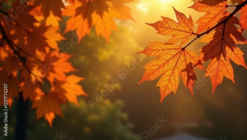 Golden hues on black oak leaves rustling in autumn breeze, autumn colors, black oak autumn, wood grain photo