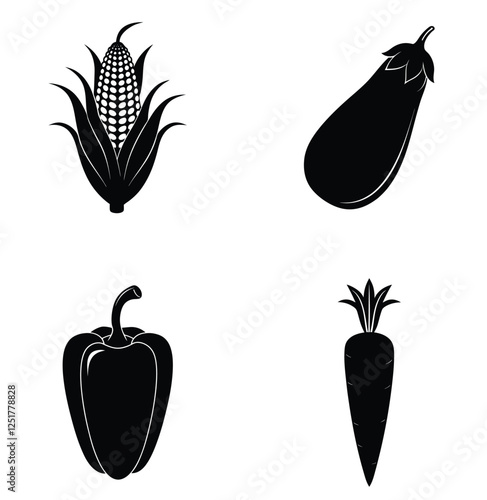 set of vector vegetables vector colorful fruit and vegetable set Fruit vegetable healthy food themed icon 