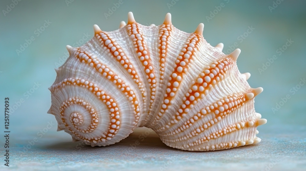 Obraz premium Seashell spiral detail ocean textured background nature photography