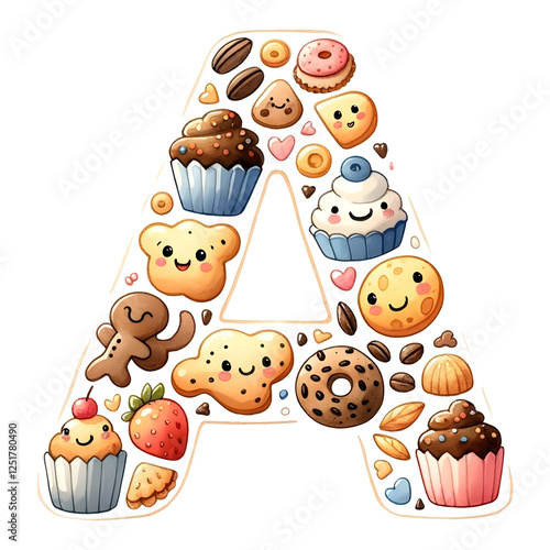 Letter A Filled with Sweet Delights