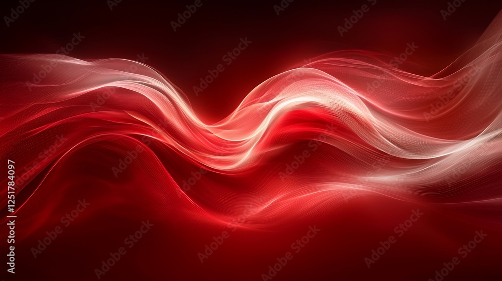 Abstract red and white wavy lines. Background dark. Possible use design element Abstract red and white wavy lines. Background dark. Possible use design element