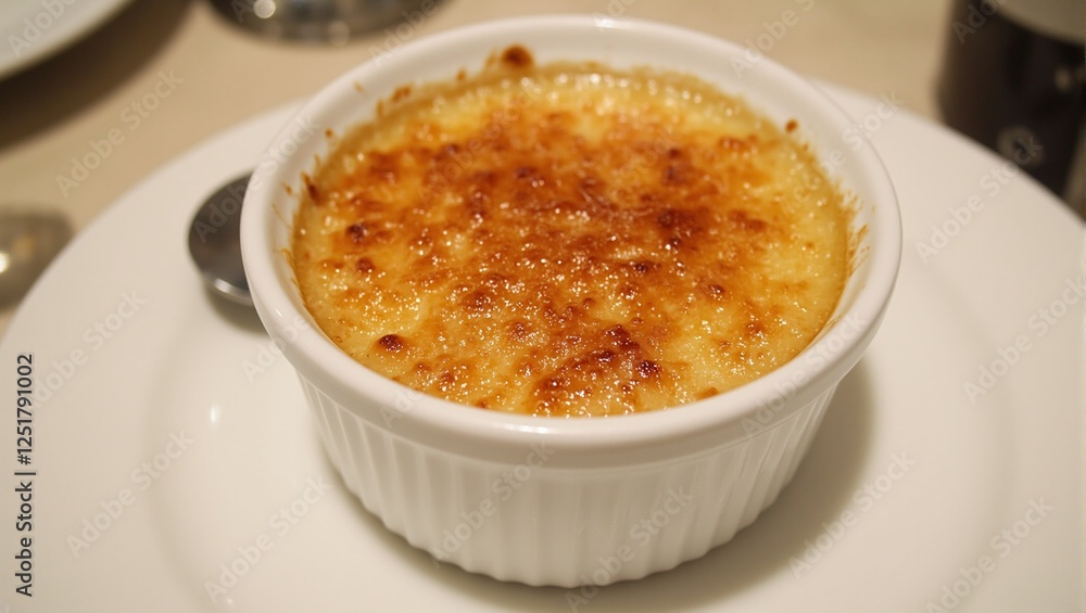 Indulge in a lavish crme brle a decadent dessert topped with a golden caramelized sugar crust elegantly presented in a stylish ramekin Indulge in a lavish crme brle a decadent dessert topped with a golden caramelized sugar crust elegantly presented in a stylish ramekin