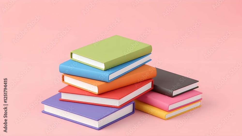 The knowledge ladder of colorful books The knowledge ladder of colorful books