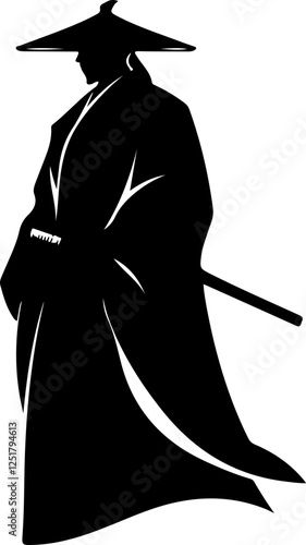 Silhouette of a Samurai Warrior