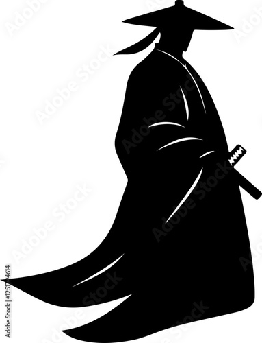 Silhouette of a Samurai Warrior