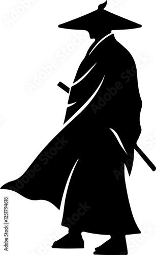 Silhouette of a Samurai Warrior