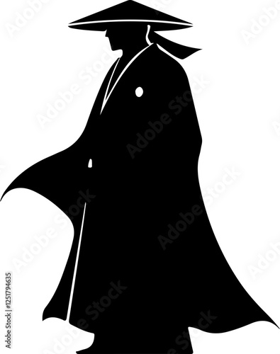 Silhouette of a Samurai Warrior