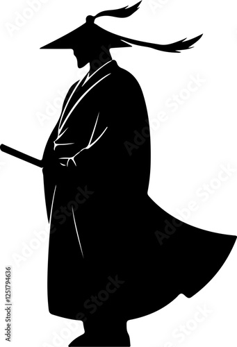 Silhouette of a Samurai Warrior