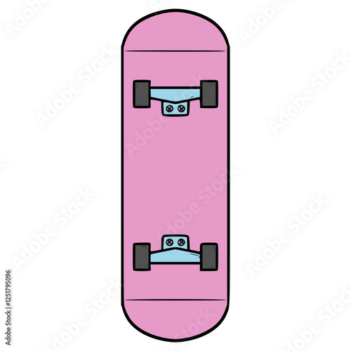 skateboard illustration hand drawn isolated vector	
