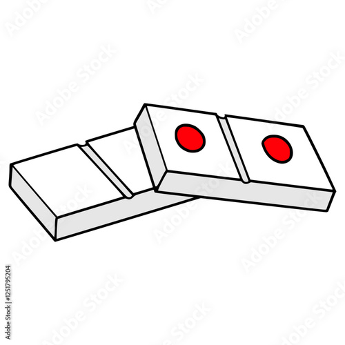 falling dominos illustration hand drawn isolated vector