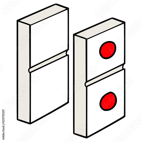 standing dominos illustration hand drawn isolated vector