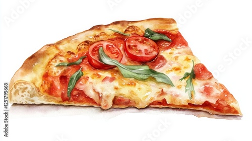 Wallpaper Mural Delicious slice of pizza with tomatoes, cheese, and herbs on crust Torontodigital.ca