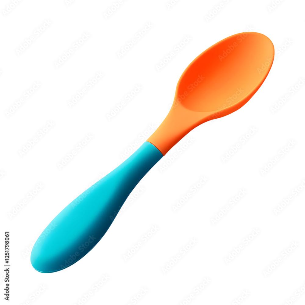 Vibrant Silicone Dough Scraper with Blue and Orange Spoon Isolated on Transparent Background Vibrant Silicone Dough Scraper with Blue and Orange Spoon Isolated on Transparent Background