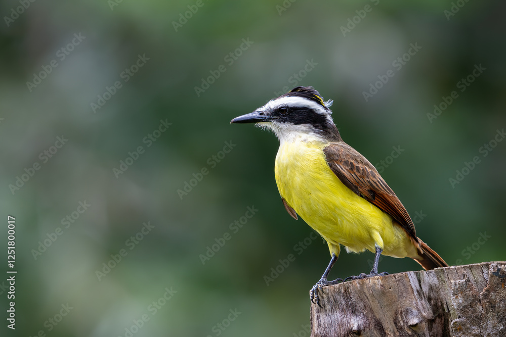 Fototapeta premium The great kiskadee, Pitangus sulphuratus, called bem-te-vi, pitogue etc.