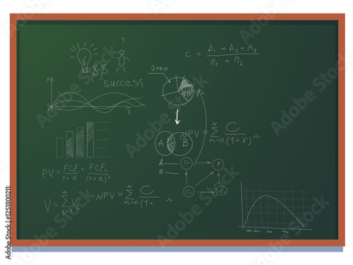 mathematics formula on green board