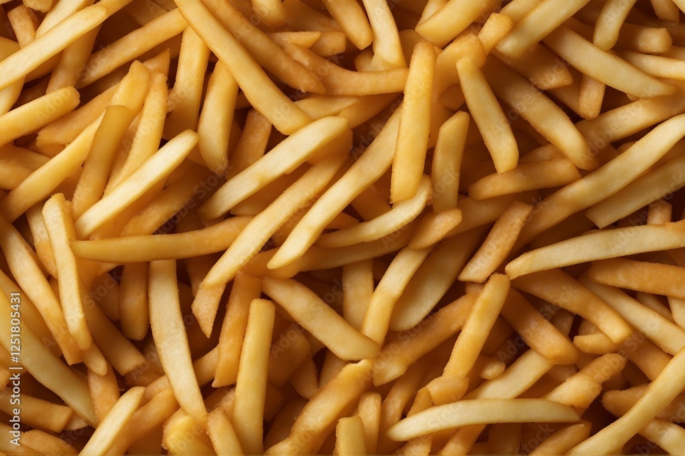 Close-Up of Golden, Crispy French Fries Perfectly Cooked, Generative AI Close-Up of Golden, Crispy French Fries Perfectly Cooked, Generative AI