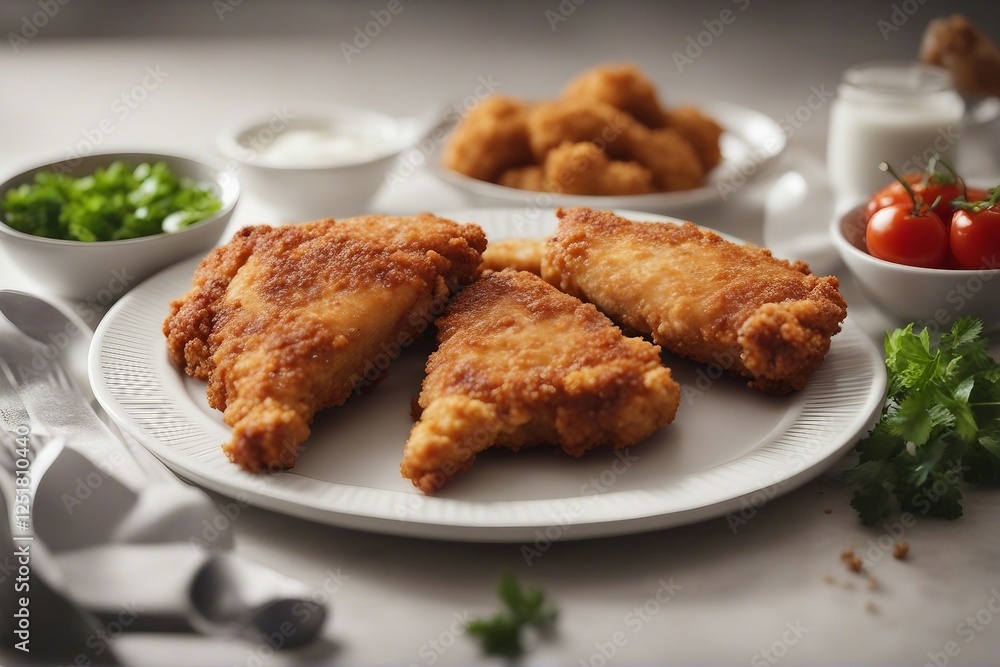 Photography of Homemade Chicken Cutlets Freshly Fried and Ready to Enjoy | Generative AI Photography of Homemade Chicken Cutlets Freshly Fried and Ready to Enjoy | Generative AI