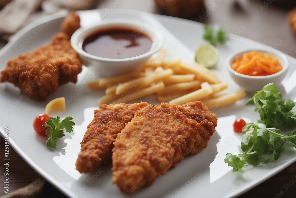 Photography of Homemade Chicken Cutlets Freshly Fried and Ready to Enjoy | Generative AI Photography of Homemade Chicken Cutlets Freshly Fried and Ready to Enjoy | Generative AI