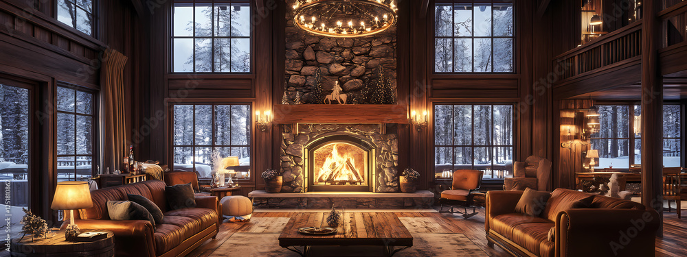 Traditional Mountain Cabin with Comfortable Atmosphere Traditional Mountain Cabin with Comfortable Atmosphere