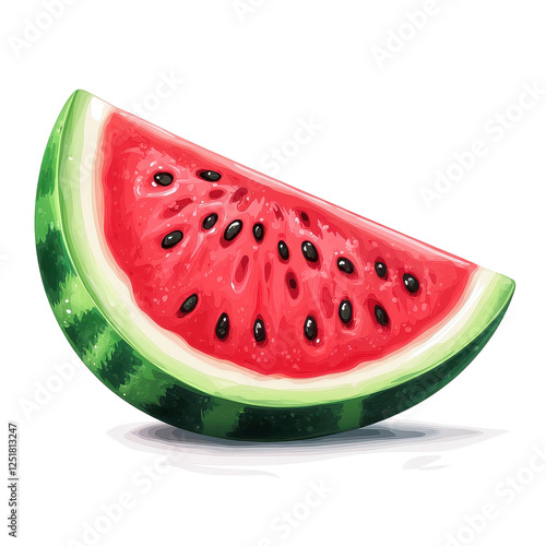 Refreshing watermelon slice isolated against a clean Transparent background for culinary presentations, watermelon sliceisolated on PNG background photo