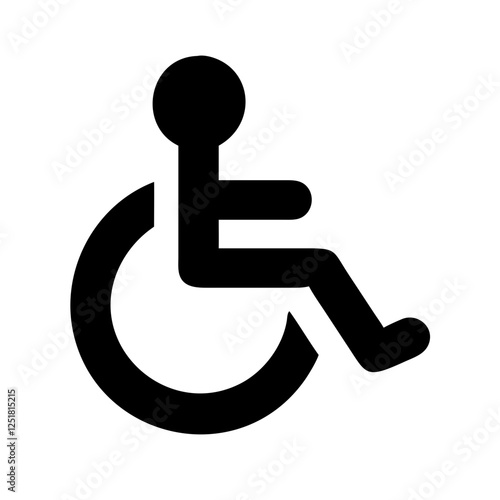  Wheelchair Accessibility Icon on Black Background

