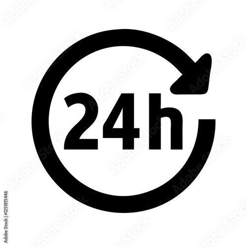 24-Hour Service Icon for Continuous Availability

