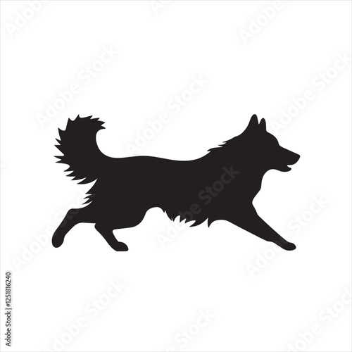 Minimalistic Black Silhouette Running Dog Logo Design